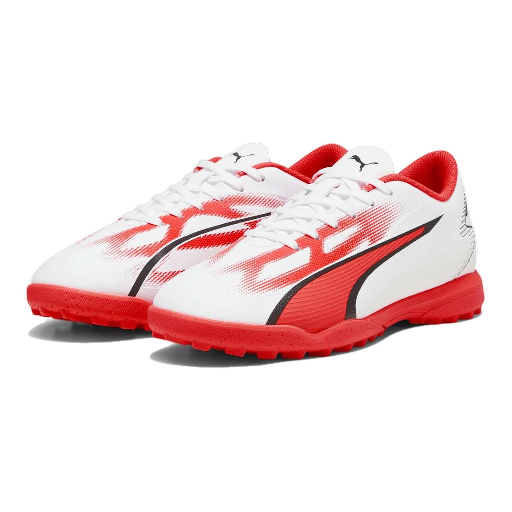 Puma Ultra Play TT Rubber Studs Soccer Shoes Kids Soccer Shoes White Red Black 107533-01