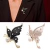 Handcrafted Rhinestones Butterfly Brooch Unique Pearls Inlayed Butterfly Lapel Pin Metal Brooch for Fashionable Women