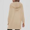 Europe, America, autumn and winter new solid-color hooded cardigan jacket women's long-sleeved loose casual versatile knitted jacket