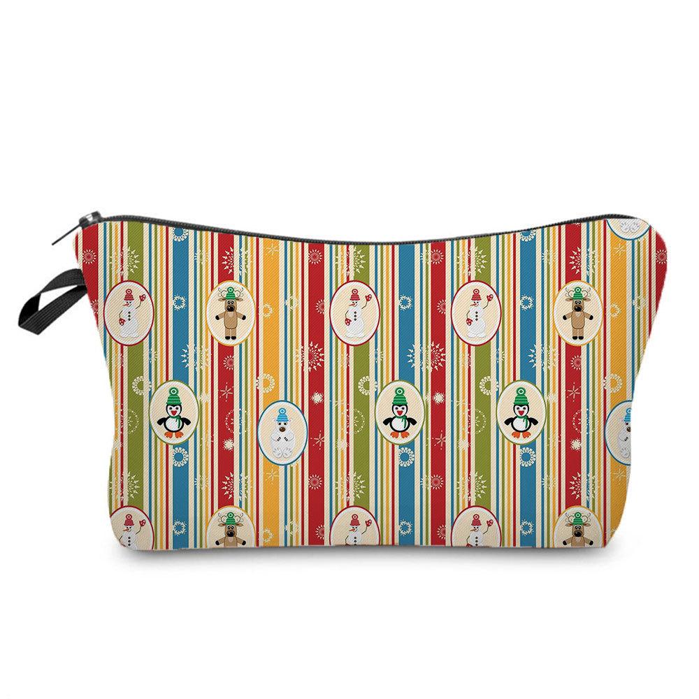 Women Christmas Ornament Print Cosmetic Bag Toiletries Organize Travel Storage Case 6693