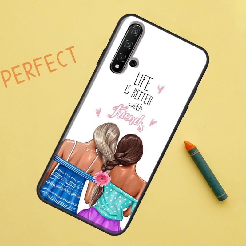 Best Friends BFF Matching For Huawei Nova 5T 9 10 SE 7i 8i 11i 12i Y60 Y61 Y70 Y72 Y73 Y90 Y91 P20 P30 P40 Lite Case