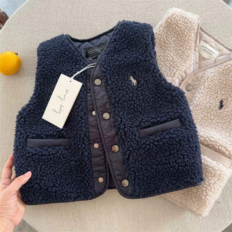 Boys' Korean-Style Lambswool Vest: 2025 Autumn/Winter Trendy Outerwear for Kids