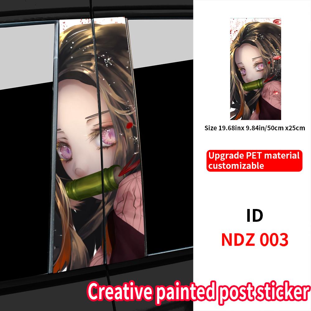 Nezuko Anime Car Stickers Car B-pillar Decal Waterproof Stickers Auto Center Pillar Sticker Cover Scratches Vehicle Decor