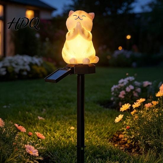 Waterproof Pathway Lighting Solar Cat Garden Light Outdoor Easy Installation Stakes LED Lamp for Patio Yard Lawn Decoration Lights