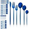 Black Gold 36Pcs Matte Flatware Dinnerware Set Knife Dessert Fork Spoon Dinner Set Stainless Steel Tableware Kitchen Cutlery Set