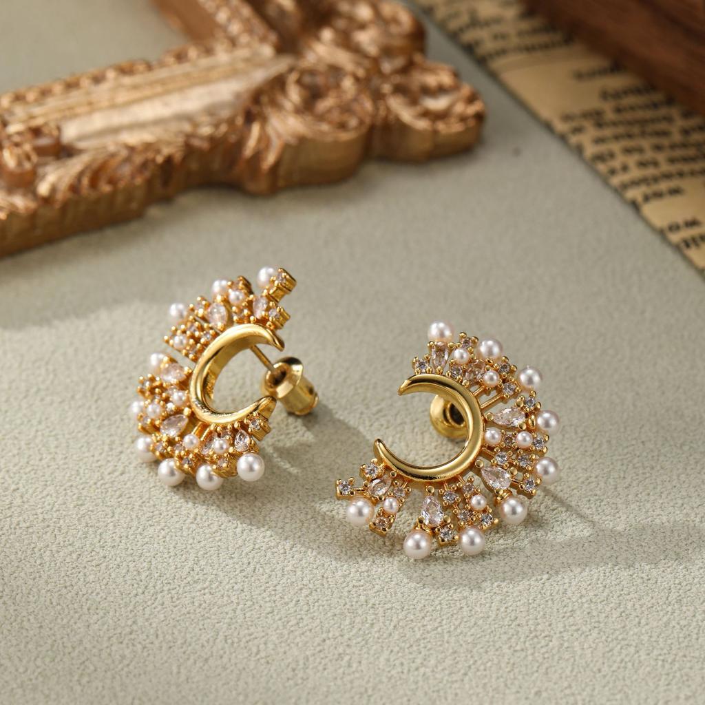 Schmuck Neue Ohrringe Elegant und Modisch Damen Luxus Design Blumenohrringe Simulierte Perle Tägliche Accessoires Geschenke