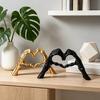 Halloween Herz Hände Skulptur Skelett Handgeste Schreibtisch Harz Figur Herzform Liebe Ornament für Wohnzimmer Regal Couchtisch Mittelstück
