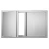 BBQ Access Door, 914x534 Mm Double Outdoor Kitchen Door, Stainless Steel Flush Mount Door, Wall Vertical Door with Recessed Handles , for BBQ Island,