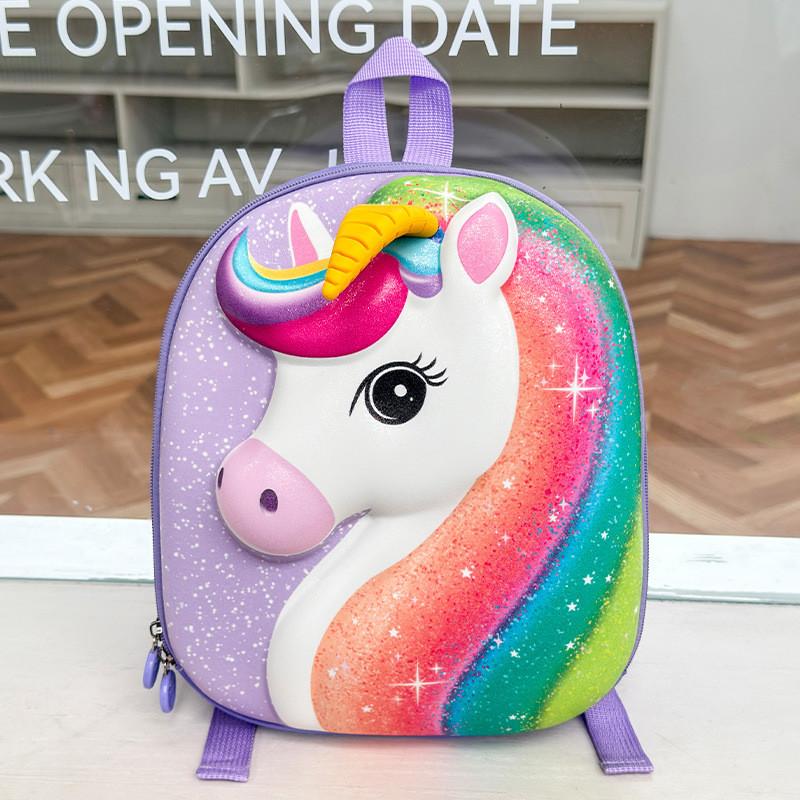 

Childrens Unicorn Backpack Eva Durable Kids School Bag With Animal Pattern For Kindergarten Purple