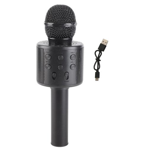 Microphone sans fil, Microphone de karaoké BT multifonctionnel 4-en-1 portable pour système de karaoké à domicile, fête KTV à domicile, voiture (Noir)