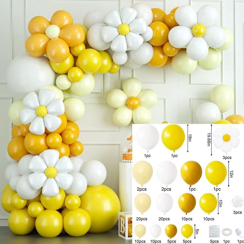 Colorful Macaron Little Daisy Wind Simple Girl Wedding Dessert Table Venue Arrangement Balloon Wreath Set