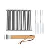 Stainless Steels Hot Dog Roller Sausage Roller BBQ Sausage Roller Rack Anti Scald Barbecue Sausage Roller 6 Roller