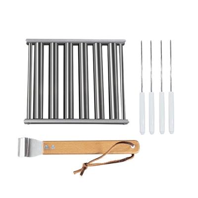 Roller BBQ Sausage Roller Rack Anti Scald Barbecue Sausage Roller 6 Roller