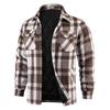 Mens Flannel Shirts Long Sleeve Quilted Lined Jackets Comfortable Button Down Plaid Flannel Jacket Heavyweight Warm Winter Outdoor Casual Coat for Men