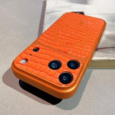 Retro Helles Krokodilleder Magnetische Hülle FüriPhone 17 16 15 14 13 Pro Max Stoßfest FürMagsafe Kabelloses Ladecover