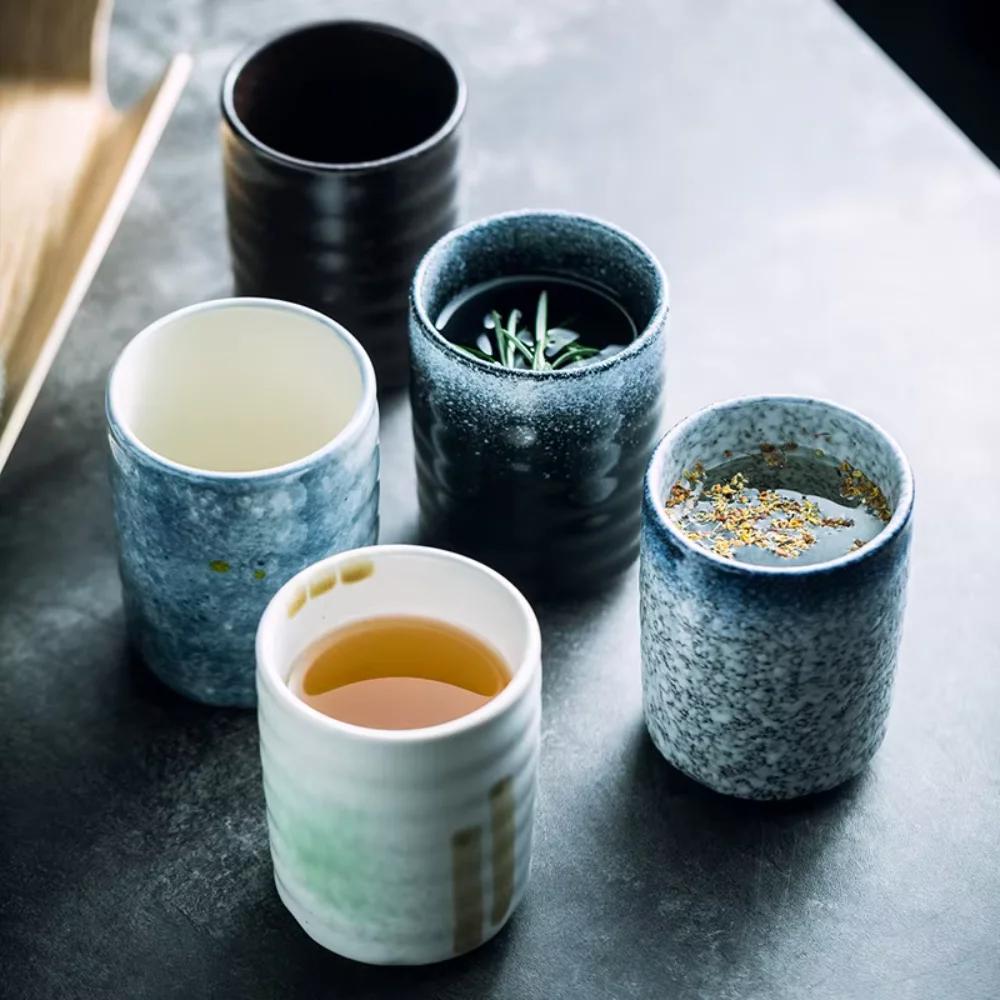 Hohe Vintage Glasur Keramik Kaffee Tee ohne Henkel Japanisches Restaurant Trinkgeschirr Mehrfarbig Wasser Tee Tassen Koreanische Tasse Papa