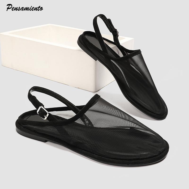 Ins style Air Mesh Women Ballet Flats Comfortable Soft Sole Slingbacks Walking Dance Loafers Spring Summer Casual Shoes