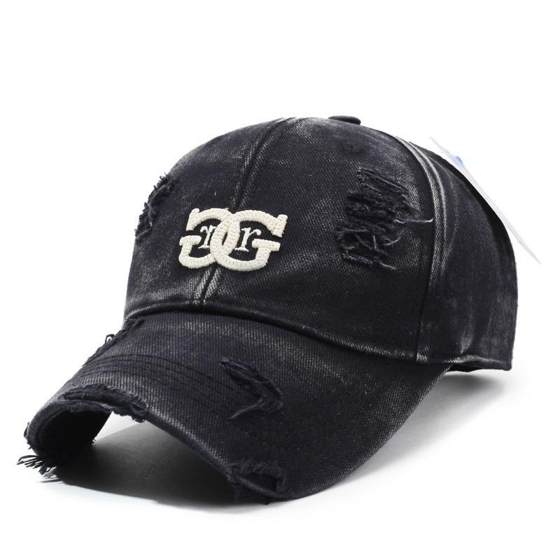Distressed Baseball Cap Women Unisex Trendy Embroidered Letter Sun Visor Dad Hat
