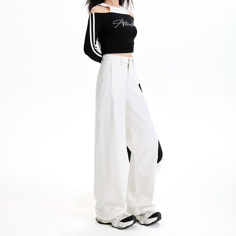 Wide-leg Pants for Women In Spring and Summer High Waist Loose Slimming Wide-leg Jeans for Women In Spring and Summer