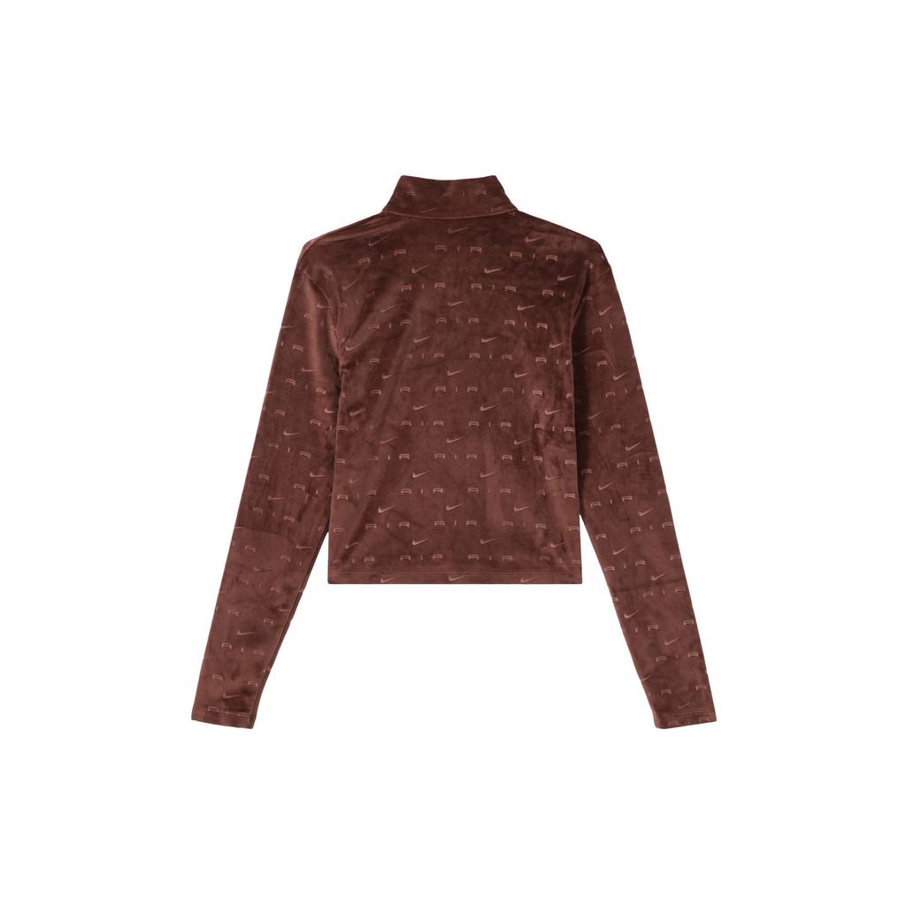 Nike All Over Logo Print Letter Stand Collar Short Sleeve Long Sleeve Drop Shoulder T-Shirt Women T-Shirt Moon-Eclipsed-Bronze DD5444-273