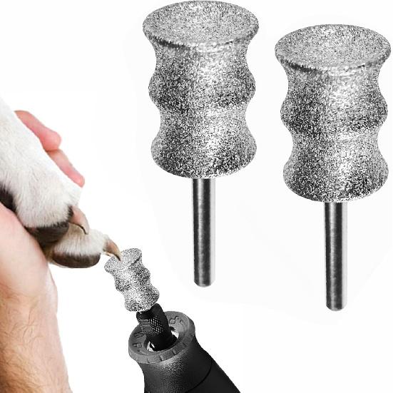 Diamond Rotary Grinder Bits for Dog - Pet Nail Grinder Attachment - 1/8" Replacement Grinder Wheel for Dremel - Pet Nail File & Clippers for Medium