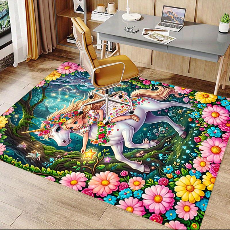 1PC Unicorn Fairy Extra Large Non-Slip Floor carpet, Office, family, bedroom, Studio - Large Area Rug,Longlasting Material-K0394