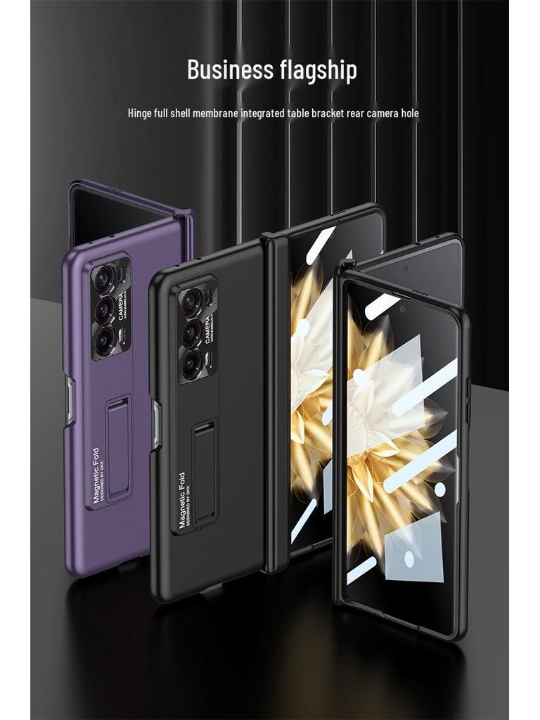Magnetic Hinge Ultra-Thin Frosted Hard Shell Case for Honor Magic V2 - Stylish with Huawei V2 Bracket