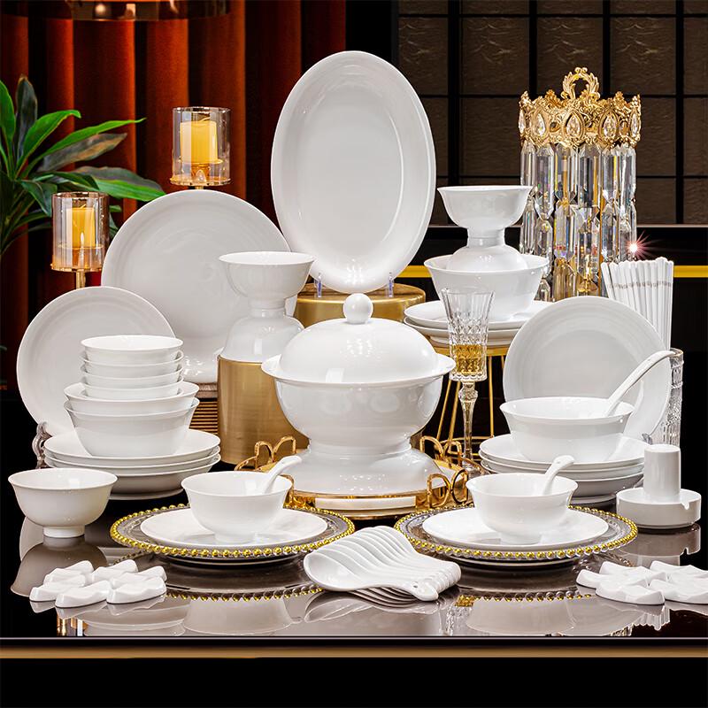 Керамический столовый сервиз Taoxianghui Jingdezhen с подглазурной росписью