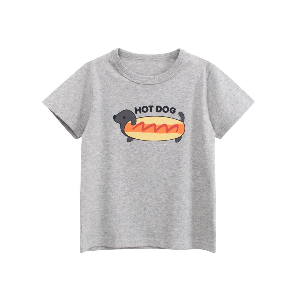27kids Boys Summer Cotton Short-Sleeve T-Shirt Douyin Print 110 cm