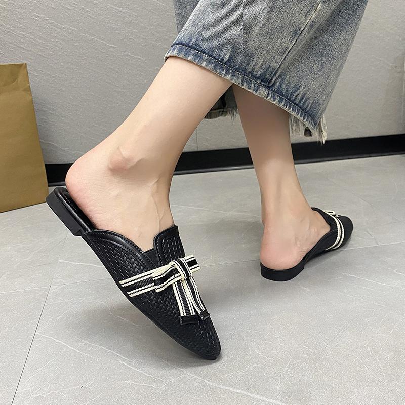 2024 New Women's Slippers Pointed Toe Versatile Color Matching Summer Women's Slippers Comfortable for Outerwear Baotou Zapatos
