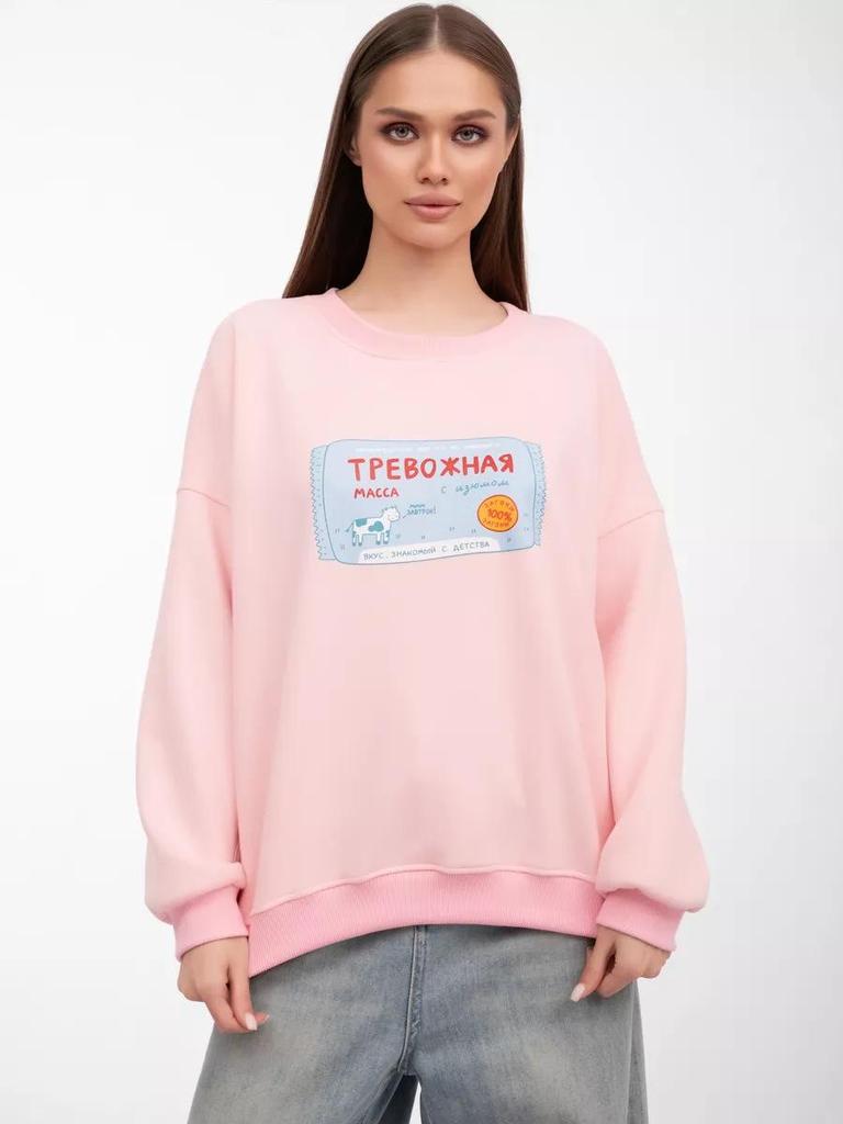 2024 Autumn/Winter Cute & Fun Print Loose Plus Velvet Thick Sweatshirt