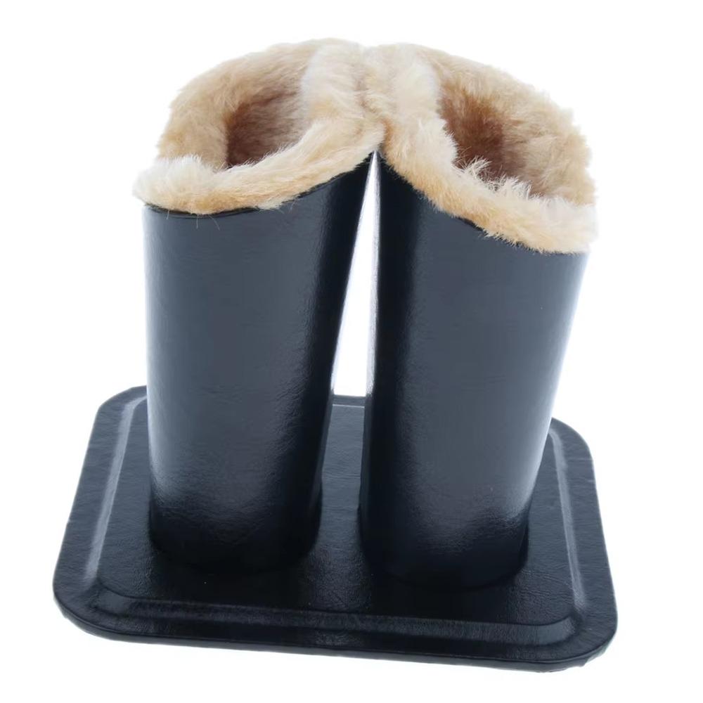 

Plush Lined Eyeglasses Holder Double Glasses Storage Organizer Portable Glasses Stand Case Unisex Black