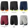 Herren 2 in 1 Laufshorts Schnelltrocknend Atmungsaktiv Aktiv Training Übung Joggen Marathon Radshorts