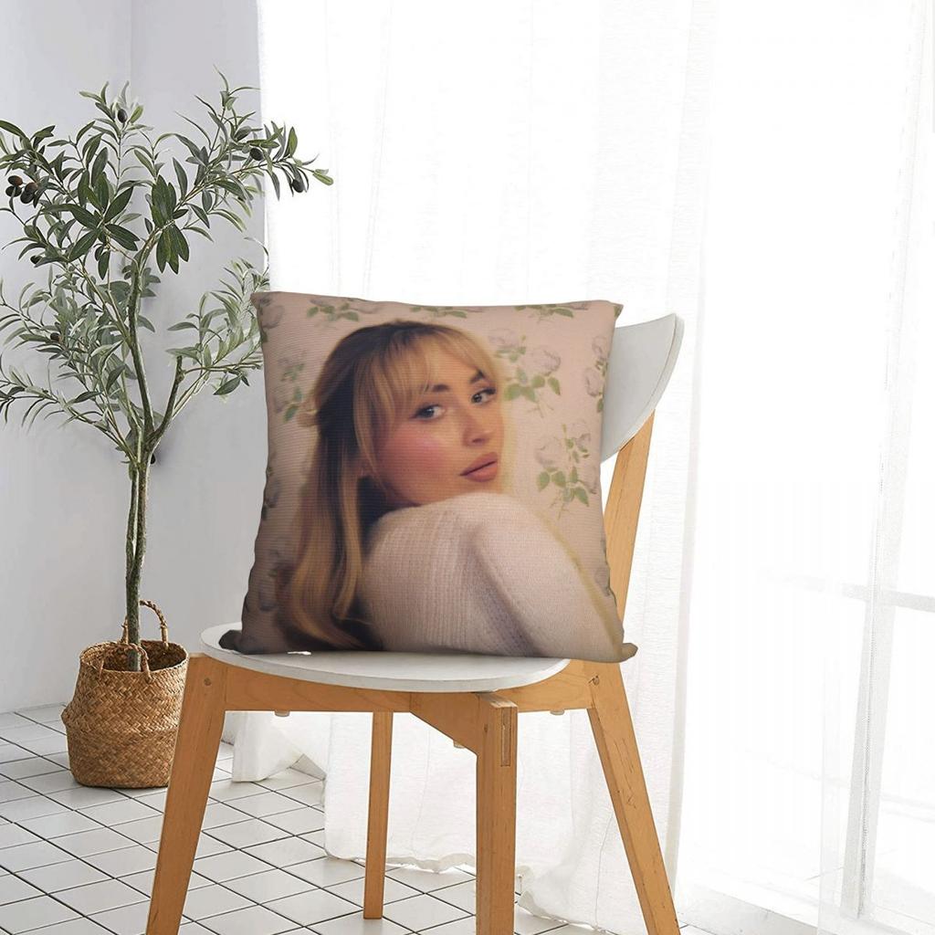 Sängerin Sabrina Carpenter Kissenbezug Polyester Kissenbezug Dekorativ Popmusik Wurfkissenbezug Hülle Zuhause Dropshipping 18'