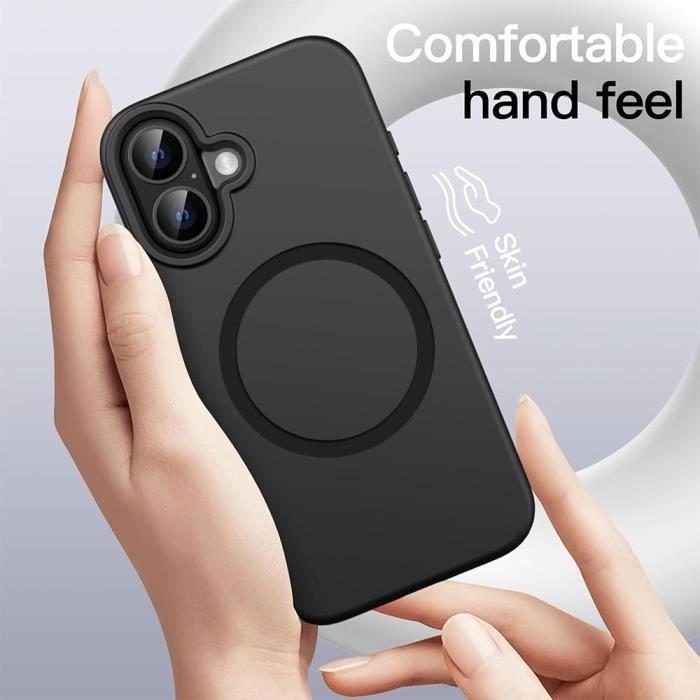 Coque Silicone - iPhone 16 - Protection Antichoc - Texture Antidérapante - Bords Surélevés - Élégant