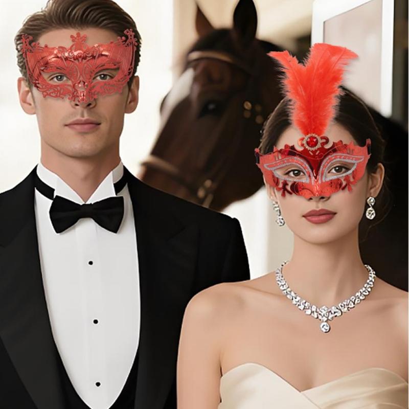 Couple Masquerade Mask Venetians Party Mask Halloween Costume Mask Mardi Gras Mask for Couples Women Men Half Face Mask