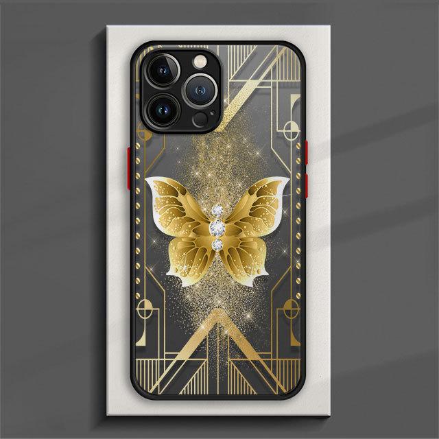 

ТПУ матовый для Xiaomi Redmi Note 12 7 8 9 8t 11t 8 10 Pro 9s 10s 11 11s для Mi 9a 9 9c 9t 10 10c 12c K40 золотая бабочка-цветок Redmi Note12ProPlus