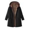  Women's Fleece Hooded Sweatshirt Print Trench Coat Thick Warm Top