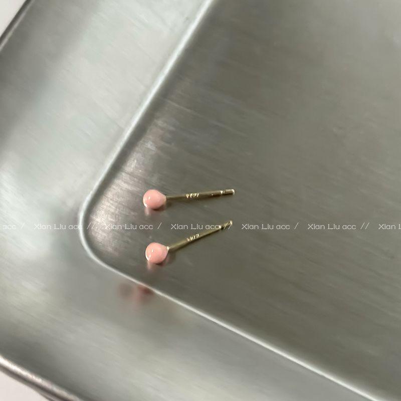 

Цвет Дуду Самые продаваемые женские маленькие и изящные серьги-пусеты Pink-Silver Needle