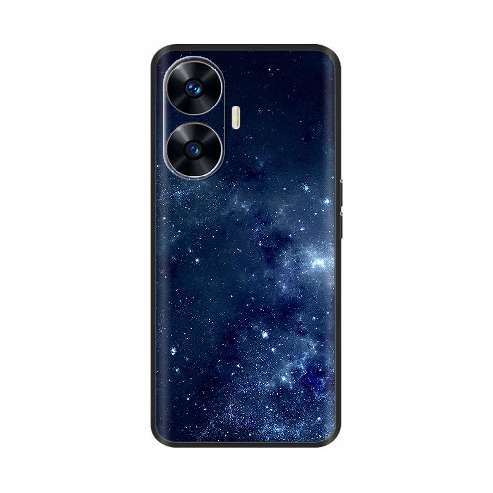 For Realme C55 Case C 55 4G Soft Silicone Back Cases For OPPO Realme C55 RealmeC55 Phone Back Cover 6.72" Black Bumper TPU Para