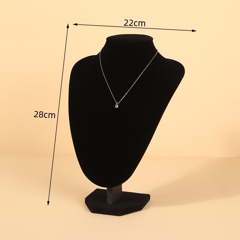 High-End Black Velvet V-Shaped Necklace Display Stand