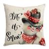 New Cartoon Deer Christmas Bedside Sofa Pillow Holiday Gift Decoration Linen Print Waist Pillow Case