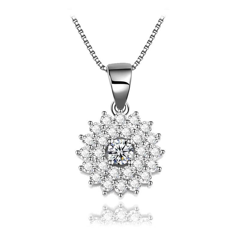 

925 Silver Necklace Elephant Pendant AAA Zircon For Women Clavicle Chain Necklaces Wedding Party Fashion Jewelry Gift