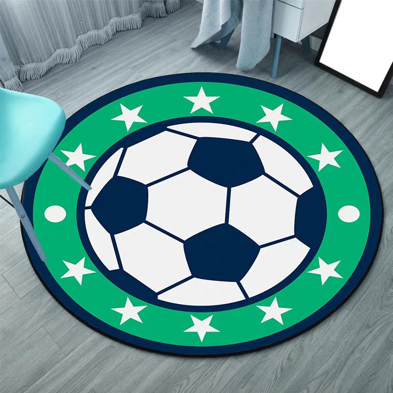 Basketball Round Bedroom Carpet Cute Cartoon Floor Chair Mat Rocking Chair Mat Resistant Bedside Blanket Mat Home Decoration