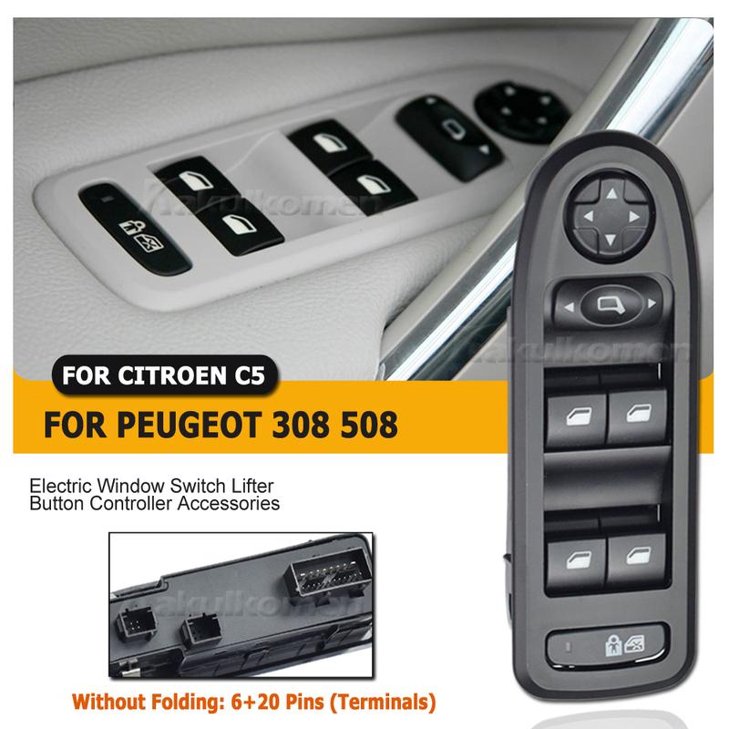 Window Switch Lifter Button Controller Accessories 6490.QY For 2008-2013 Peugeot 308 508 2007-2013 Citroen C5 98054508ZD