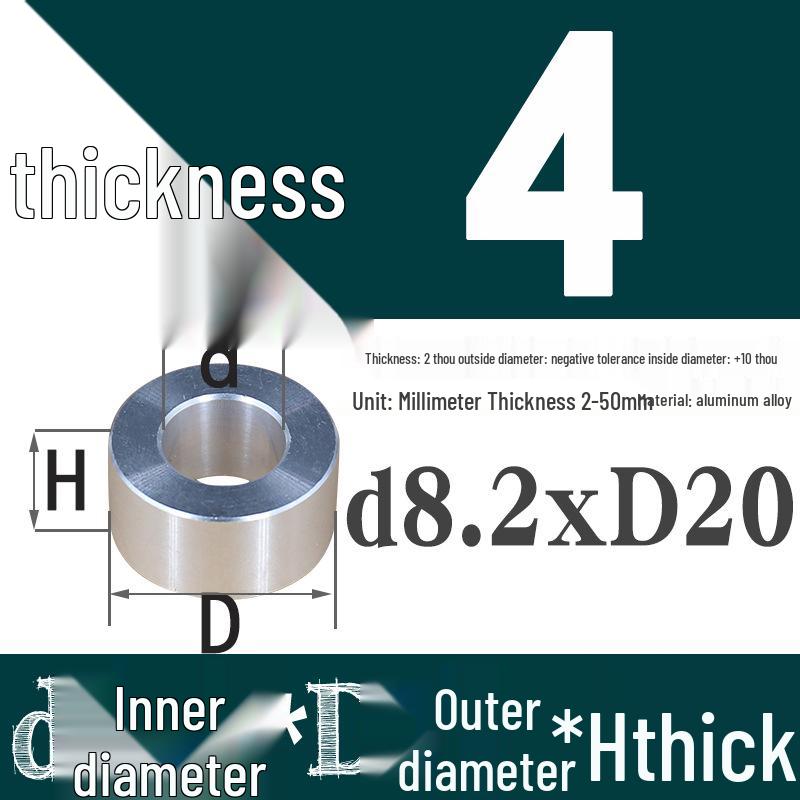 Außen-Ø 20mm Aluminiumlegierung Flache Unterlegscheibe Abstandshalter mit M6/M8/M10/M12 Innenloch - Metallwellenbuchse Isoliersäule.