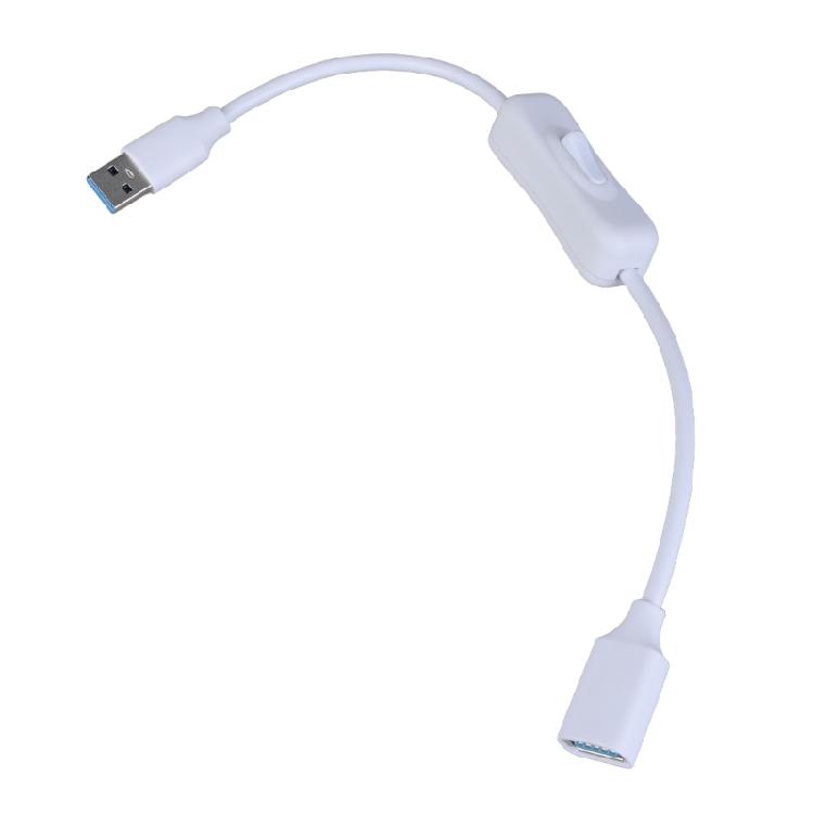 USB3.0 Extension Cable with On/Off Switches Male to Female for Quick Data and Power Access in Home and Office