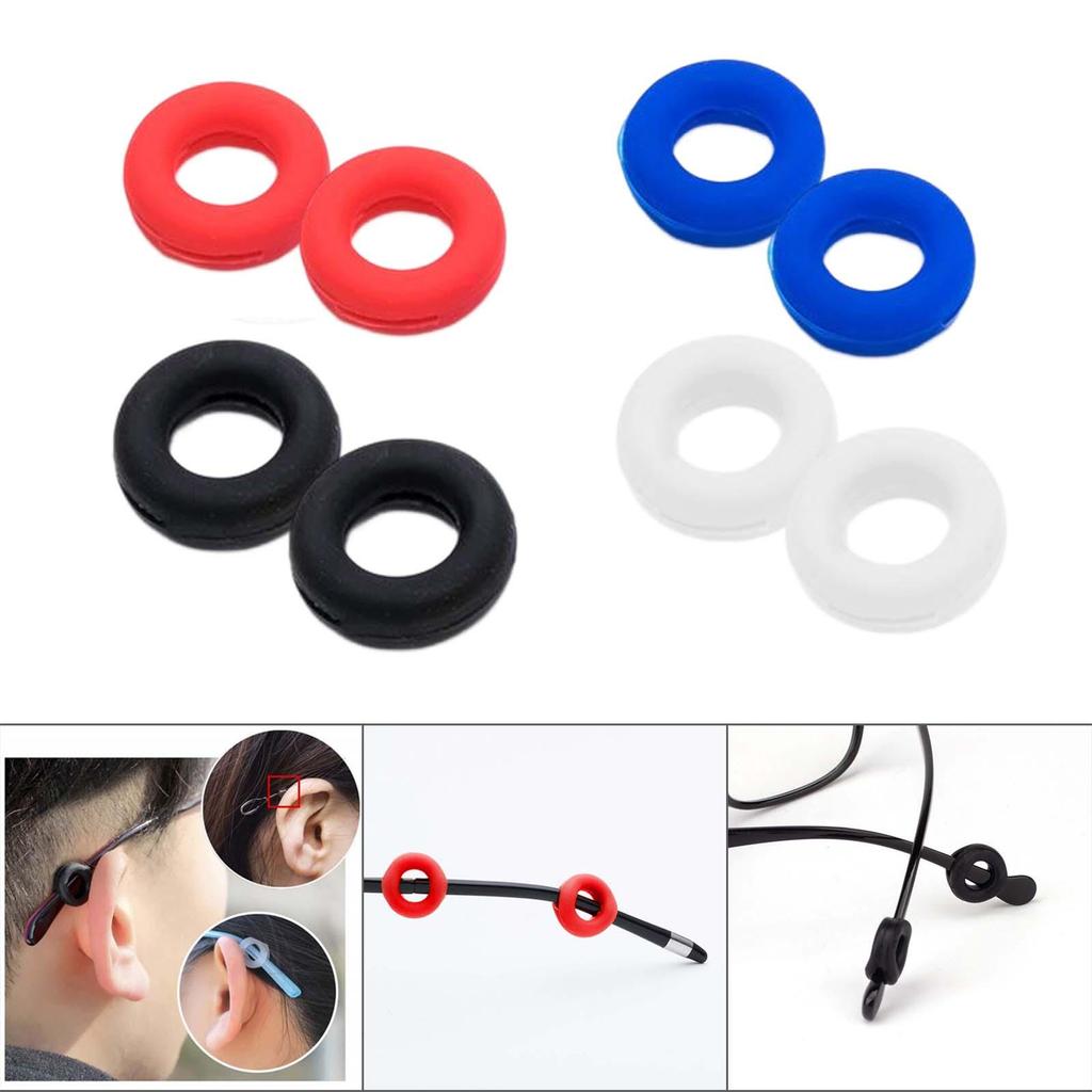 2x Silicone Glasses Ear Grips Temple Tip Sleeve Retainer Eyeglass Leg Pads for Spectacles Eyewear