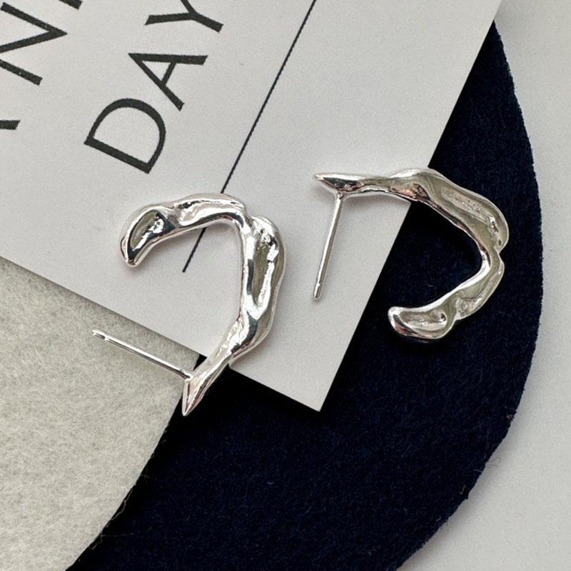 925 Sterling Silver Vintage Earrings For Women Trendy Simple Bump Simple Earring Jewelry Prevent Allergy Party Accessories Gift