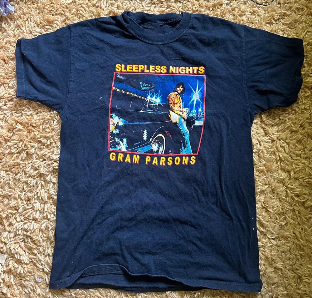 Gram Parsons Sleepless Nights T Shirt BLACK Men tee Size S M L 2345XL Unisex T-Shirt